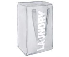 Eono Amazon Brand Single Großen Faltbare Wäschekörbe, Zusammenklappbaren Wäschesäcke, Kleider Tasche (Grau) EINWEG