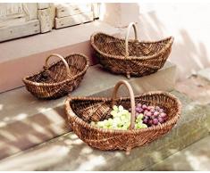 Dekoleidenschaft Korb Holzbügel FÜLLKORB OBSTKORB BÜGELKORB WEIDENKORB PRÄSENTKORB GESCHENKKORB