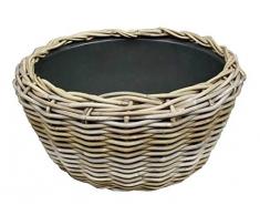 MC Pflanzkorb mit Innenschale Rattan D 35 cm Pflanzschale Blumenkorb Blumenschale Korb