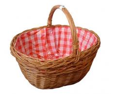 Spetebo Weidenkorb XXL (46x34x42 cm) mit Einlage - großer Einkaufskorb aus Weide