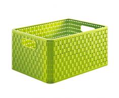 Rotho Country Aufbewahrungskiste 18l, Lime grün, 18 Liter (36,8 x 27,8 x 19,1 cm)