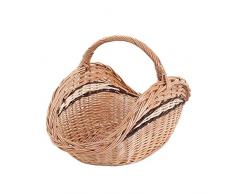 Vollweidener Kaminkorb, Kaminkorb aus Weide, naturfarbiger Weidenkorb für Kaminholz, Kaminkorb mit Tragegriff