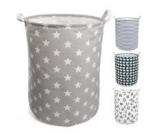 NEWSTYLE Faltbar Wäschekorb,Wasserdicht Schmutzige Kleidung Household Rund Wäschebox Wäschetruhe Wäschekiste Kinder Spielzeug Organizer Aufbewahrungsbeutel mit Henkel