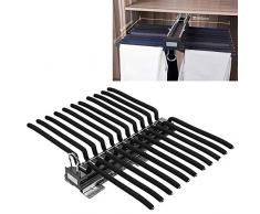 CLX Ausziehbare Hose Kleiderbügelhalter mit Dämpfer 22 Paar Hosenhalter für Kleiderschrank-Schwarz