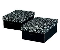 NIPS 110047251 ECO line SILVA Mehrzweckbox A4 mit Deckel, B 27,0 x T 36,0 x H 15,0 cm, 2er Packung, schwarz/weiß