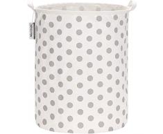 Sea Team 19,7 Zoll große Größe wasserdichte Beschichtung Ramie Cotton Fabric Folding Wäschekorb Eimer Zylindrischer Sackleinen Leinwand Aufbewahrungskorb