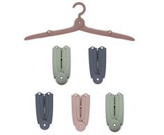 JSF Faltbare Kleiderbügel Aufhänger aus Kunststoff Gegen Wind für Reise, Outdoor, Camping und Haushalt (6er Set)