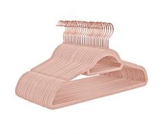 SONGMICS Samt Kleiderbügel, 30 Stück, Anti-Rutsch, Jackenbügel, drehbarer Haken in Roségold, Dicke 0,6 cm, platzsparend, 45 cm breit, für Jacken, Hemden, Röcke, Hosen, Krawatten, Hellrosa CRF21PK30