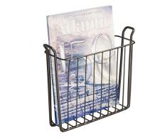 mDesign Zeitungshalter für die Wand – schöner Zeitschriftensammler aus Metall für Badezimmer, Küche oder Büro – auch für Bücher, Tabletts etc. geeignet – bronze