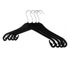 RSR Hangers Kleiderbügel Kunststoff 20 Stück NA 47 cm Hemdenbügel Blusenbügel T-Shirt Schwarz platzspar drehbarer Haken