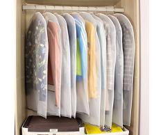10st. Kleidersäcke Kleiderhülle transparent 120/100 cm lang Staub Schutz für Mantel Anzug Daunenjacke Rock Abendkleid Aufbewahrung Sack mit Reißverschluss, wasserdicht, dick, Ordnung im Schrank (10)