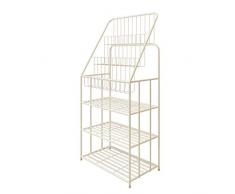 YYHSND Eisen Mehrschicht Bücherregal Einfache Zeitungsständer Boden Magazinständer Weiß 47x25x95cm Bücherstand