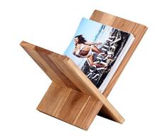 FineBuy Zeitungsständer Massivholz Akazie X-Form 31 cm Zeitschriften-Ständer Design Prospekt-Halter Landhaus-Stil Holz-Regal Natur-Produkt Wohnzimmer-Regal Buch-Ablage Echtholz Ablagefach Unikat