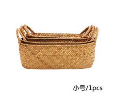 Noyokere Haushalts Rattan Korb Seetang Weidenkörbe schmutzige Wäschekorb Ablagekorb Ausgangsspeicher Dekoration