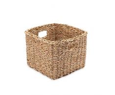 Regalkorb Seegras Eckig - Natur - Handarbeit - Fair Trade (Klein)