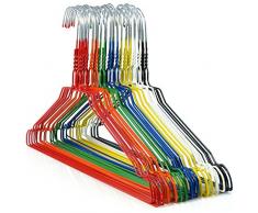 HANGERWORLD 20 Verzinkte Drahtkleiderbügel 40 cm mit Bunter Pulverbeschichtung Metall Kleiderbügel