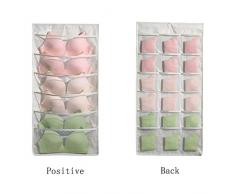 YJDQYGSNJ Hängeregal Kleiderschrank,Rostfreier Stahl Anschließen Oxford Textile Hängeaufbewahrung Schrank,Gehäuse Unterwäsche Socke Dauerhaft/Beige / 24 grid