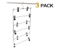 3 Teilige Mehrfach-Rockbügel Kleiderbügel Hosenbügel Metall, 42 X 34 X 8 cm
