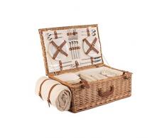 home-decor Flechtweide Picknick Korb mit Besteck, Utensilien, Glas, Chinaware mit und ohne Kühler Taschen für 2, 4 oder 6 Personen (2 Person)