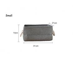 Starsglowing Wäschekorb Aufbewahrungskorb mit Griff Schrank Organizer Aufbewahrungsbox für Kleidung Handtücher Bettwäsche (Small, Grau)