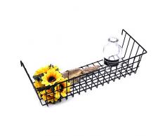 ANZOME Korb Metall, multifunktional Korb draht, kreativ, wandgitter Korb, Pflanzen-Halter, Blumentöpfe, schwarz beschichtet