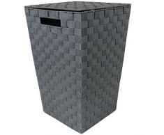 JVL Wäschekorb, konisch, Grau, versenkte Griffe