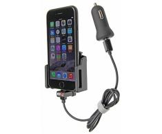Brodit 521666 Gerätehalter aktiv auf USB inkl. KFZ-Ladeadapter für Apple iPhone 6/6s/iPhone 7 mit Apple-Hülle, verstellbar