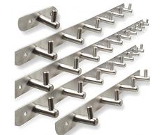 Hakenleiste 6 Kleiderhaken EDELSTAHL Garderobenhaken Wandhaken 6 Haken