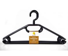 Spetebo Kleiderbügel 20er Pack in schwarz - extra schwere Qualität (45g pro Bügel) - mit Anti-Rutsch-Rillen und Krawatten- bzw. Gürtelhalter