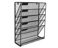 EasyPAG 6 Etagen A4-Draht in einer Ablage zum Aufhängen an der Wand, Aktenordner für Dokumente und Zeitschriften, schwarz