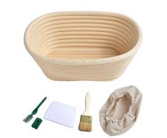 Hearthrousy Brotkorb Gärkorb natürlich Brotgärkorb aus natürlichem Peddigrohr Teig handgemachte Rattanschale 5St Backteigschale Set für Bäcker selbstgestees Fermentiertes Brot, 21x15x8cm