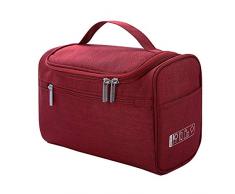 Geagodelia Kulturtasche zum Aufhängen Großer Kulturbeutel für Damen Herren Frauen Männer wasserdichte Kosmetiktasche Kosmetikbeutel Waschtasche für Reise Urlaub FB19024 (Rot)