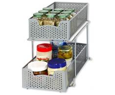 Simple Houseware Schubladenkorb mit 2 Etagen Silber