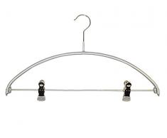 MAWA 0352015052 10 x Metall Kleiderbügel mit Clips, SKINfriedly anti-Rutsch Beschichtung 40 cm silber