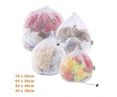 Yoassi 4 Stück Wäschenetze Waeschesack Waschmaschine mit Kordelstopper Wäschebeutel Wäschesack für Waschmaschine, Unterwäsche, Babywäsche, Socken, Kaschmir