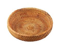Eruditter Geflochtener Obstkorb Aus Rattan Flechtkorb Korbschale Rund Snack Candy Korb 7,48 X 7,48 X 1,96 Zoll