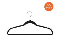 Honey-Can-Do HNG-08664 Raumspar-Kleiderbügel, Gummi, Schwarz, 30 Stück
