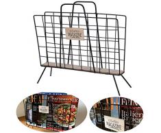 LS-LebenStil Metall Zeitungsständer Schwarz 38cm Zeitschriftenständer Zeitungshalter