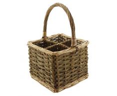 FRANK FLECHTWAREN Flaschenkorb Weidengeflecht für 4 Flaschen