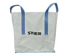 STIER Transportsack BIG BAG, Größe 90x90x90 cm, Tragfähigkeit 1500 kg, Laubsack oben offen, Packsack geeignet für Transport von Steinen Sand Kies Bauschutt