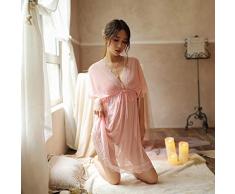 JSTH Bekleidung & Schuhe für Modepuppen Erotische Damen-Höschen Die reizvolle Wäsche der reizvollen Frauen löst transparentes Rockrosa L Größe der tiefen V Schalbügel-Nachthemdausgangsspitze