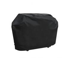 KHDZ Grillabdeckung Barbecue Abdeckhaube Gasgrill Schutzhülle Oxford 100% Wasserdicht BBQ Cover Winddichte Wetterschutzhaube mit Kordelzug zur Bodenbefestigung, Schwarz (L, 145 * 61 * 117 cm)