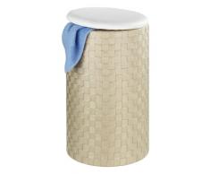 WENKO 19890100 Wäschetruhe Adria Beige - mit Wäschesack, Fassungsvermögen 50 L, 100 % Polypropylen, 35.5 x 59 x 35.5 cm, Beige