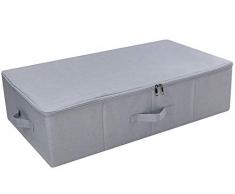 iwill CREATE PRO Unter dem Bett Vorratsbehälter mit Reißverschlussdeckel, große Organizer-Körbe für Kleidung, Schuhe, Bettdecken, Decken, Hellgrau