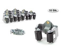 BS Gerätehalter (10er Set) hochwertiger Besenhalter Wandhalterung optimale Aufbewahrung aller Geräte - Gartengerätehalter - Haushaltsgeräte - Werkzeug – Gratis Schrauben und Dübel - Montageanleitung