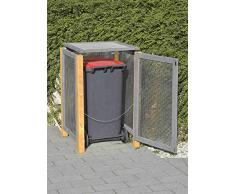 Holz / Alu Mülltonnenbox Kirchdorf für 1 x Mülltonnen 240 Liter