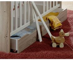 Dreams4Home Bettkasten Ruby, Schublade Bettschublade bettschubkasten Kinderzimmer Babyzimmer, Sonoma Eiche sägerau