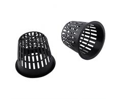 Zerodis Pflanzen Hydrokultur Mesh Netz Topf Körbe Baskets Garten Kunststoff Aquakultur Blumetopf Wachsen Cup 10Pcs(Schwarz)
