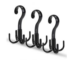 3er Pack TinkSky Gürtelhalter Schal Aufbewahrung Krawattenhalter Krawattenbügel 360 Grad Drehbar