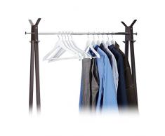 Relaxdays Kleiderbügel Set Holz, 20er Pack Garderobenbügel, Hemden & Hosen, 360° drehbar, Bügel HxB 23 x 44 cm, weiß